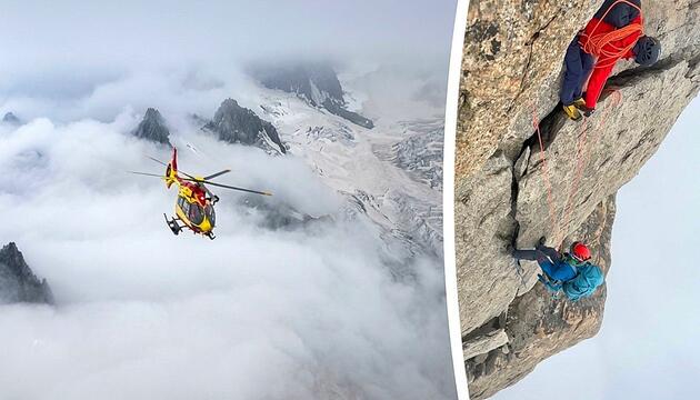 Zwölf Stunden am Seil – Hubschrauber erreicht Bergsteiger in letzter Sekunde