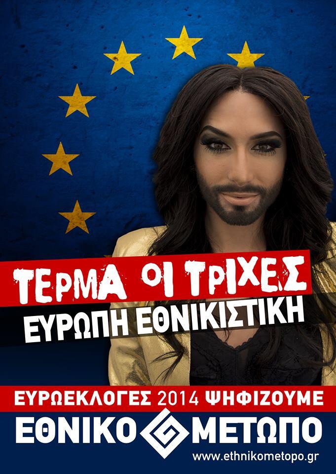 Conchita Wurst als Werbegesicht einer rechten Partei