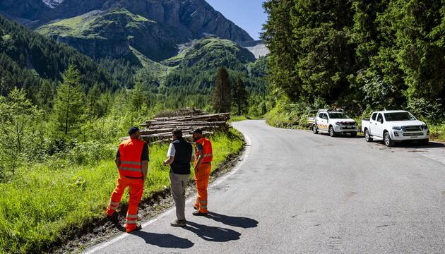 Felssturz nahe Staudamm Grand Dixence im Schweizer Wallis