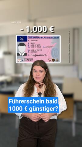 Führerschein bald bis zu tausend Euro günstiger
