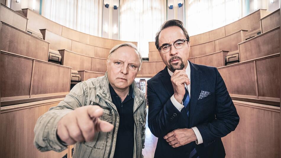 "Tatort: Fiderallala": Frank Thiel (Axel Prahl) und Professor Karl-Friedrich Boerne (Jan Josef ...