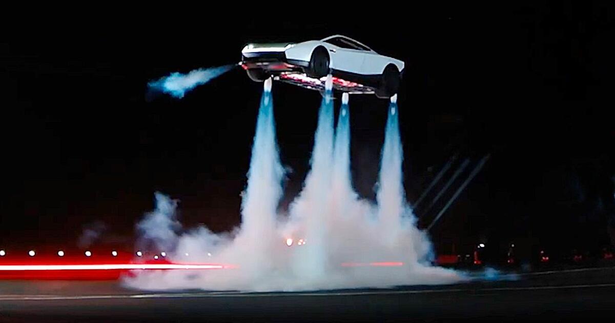 Tesla Unveils Flying Roadster with Cold Gas Thrusters