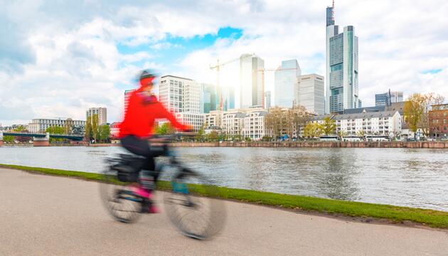 Per Fahrrad in Frankfurt am Main