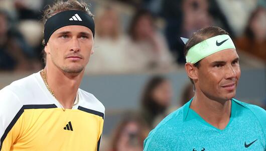 Alexander Zverev (l) und Rafael Nadal (r)