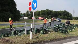 Scherbenmeer auf A45-Zubringer: 100 Kästen Bier sorgen für Vollsperrung