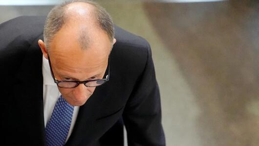 Friedrich Merz am Tag der Kanzlerwahl im Bundestag.