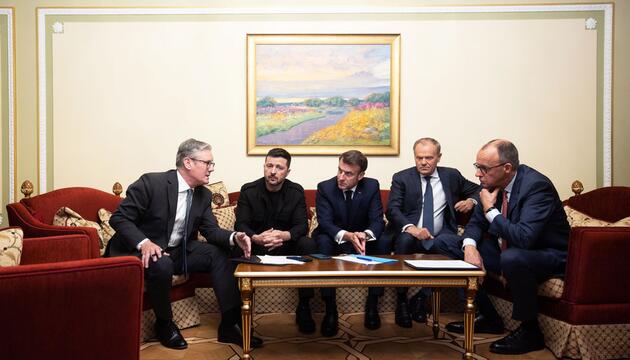 Merz, Macron, Starmer und Tusk in Kiew