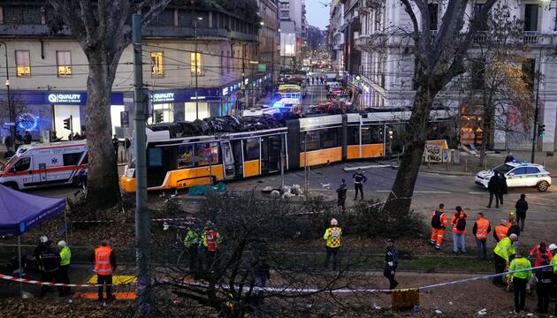 Straßenbahn in Mailand entgleist