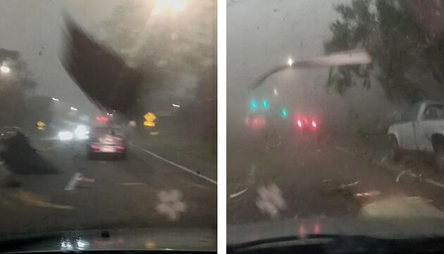 Auf dem Weg nach Hause: Frau erlebt Horrorfahrt durch Tornado