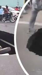 Familie in Indien stürzt mit Taxi in Senkloch – alle überleben