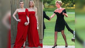 Lady Amelia und Lady Eliza Spencer in Knallrot bei der Serpentine Gallery Summer Party in London.