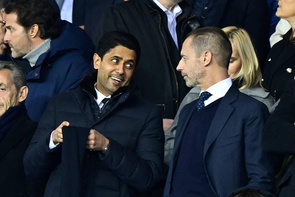 Nasser Al-Khelaifi (l.) und Uefa-Präsident Aleksander Ceferin