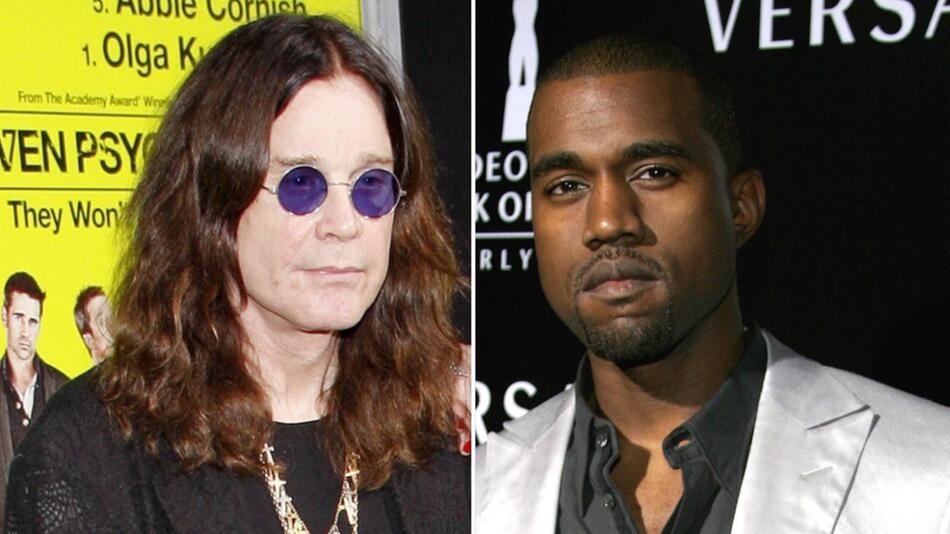 Sind sich gerade alles andere als grün: Ozzy Osbourne (li.) und Kanye West.