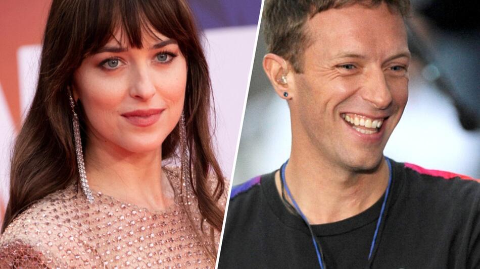 Dakota Johnson neben ihrem Partner Chris Martin.