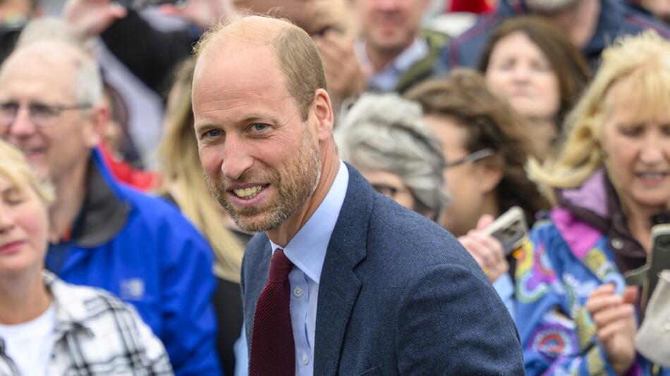 Wirkte beim Besuch in Wales erleichtert: Prinz William