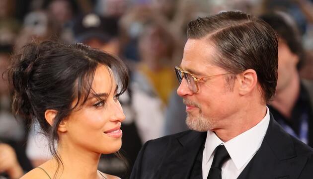 Brad Pitt und Ines de Ramon am Mittwochabend in San Sebastián.