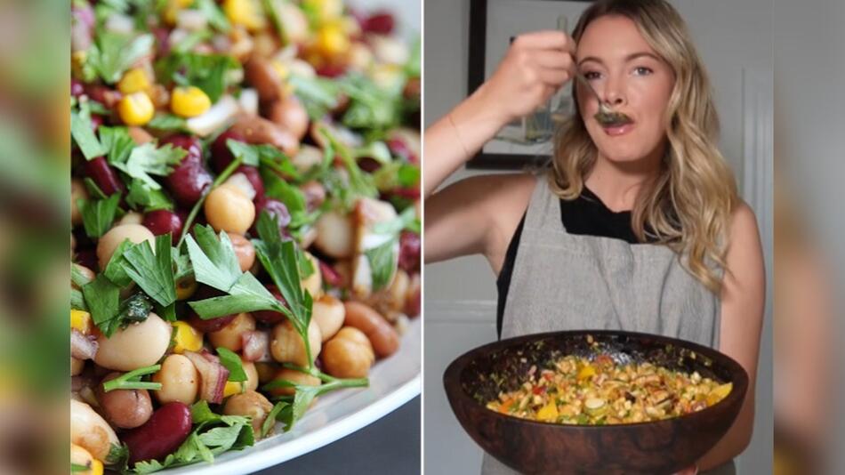 Die TikTokerin Violet Witchel (re.) hat ihre "Dense Bean Salads" populär gemacht.