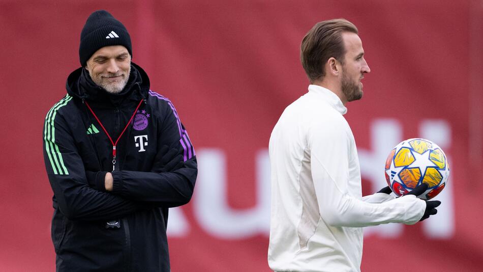 Harry Kane (r) und Thomas Tuchel (l)