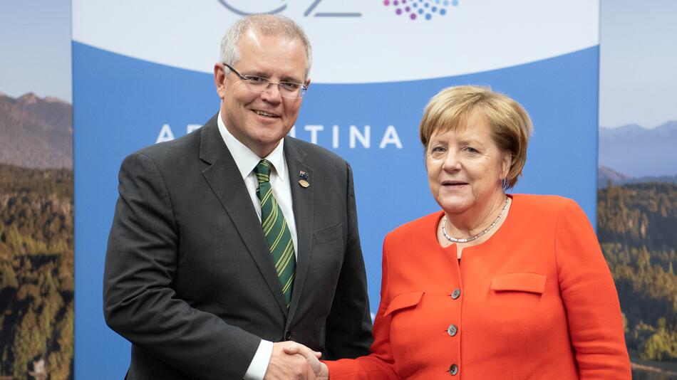 Angela Merkel und Scott Morrison