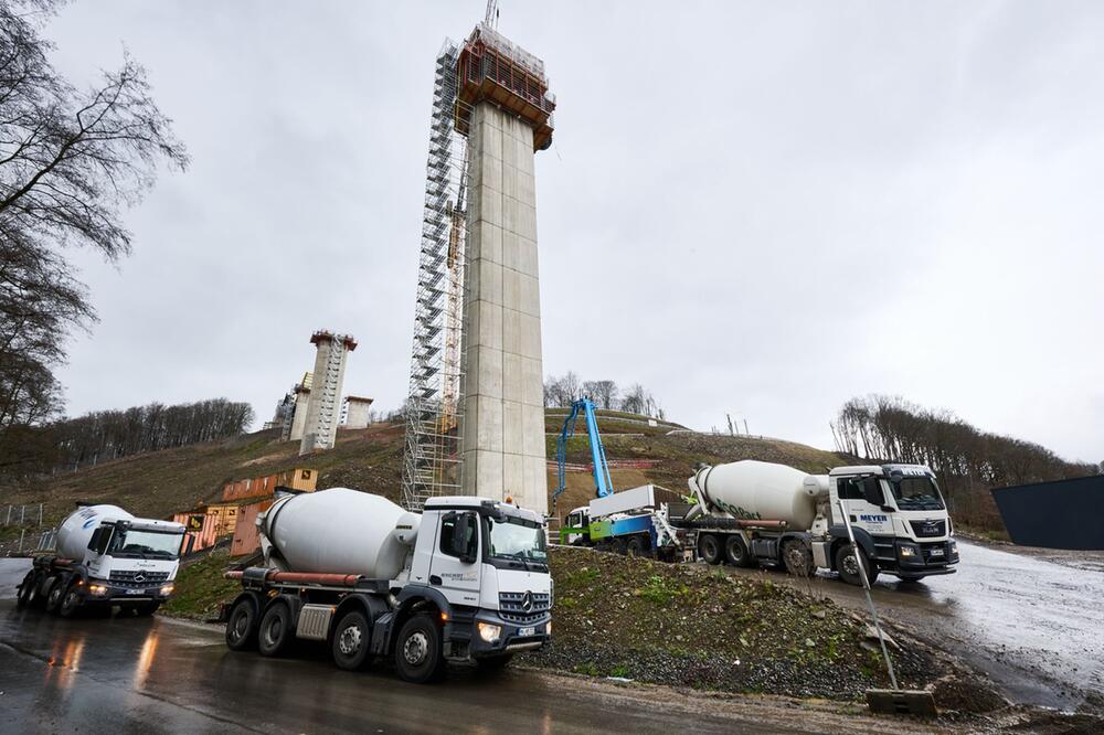 Baustelle der A45-Talbrücke bei Lüdenscheid