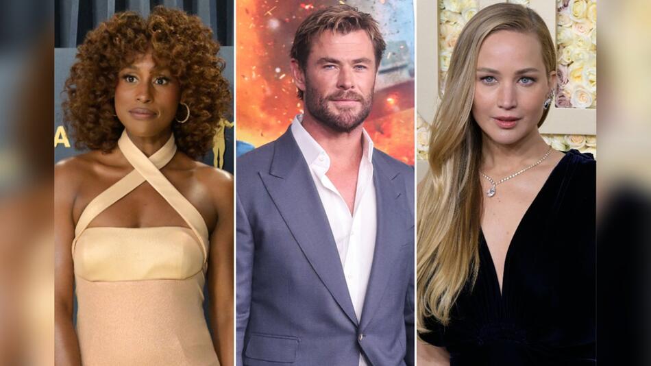 Issa Rae, Chris Hemsworth und Jennifer Lawrence präsentieren bei der Oscar-Verleihung Awards.