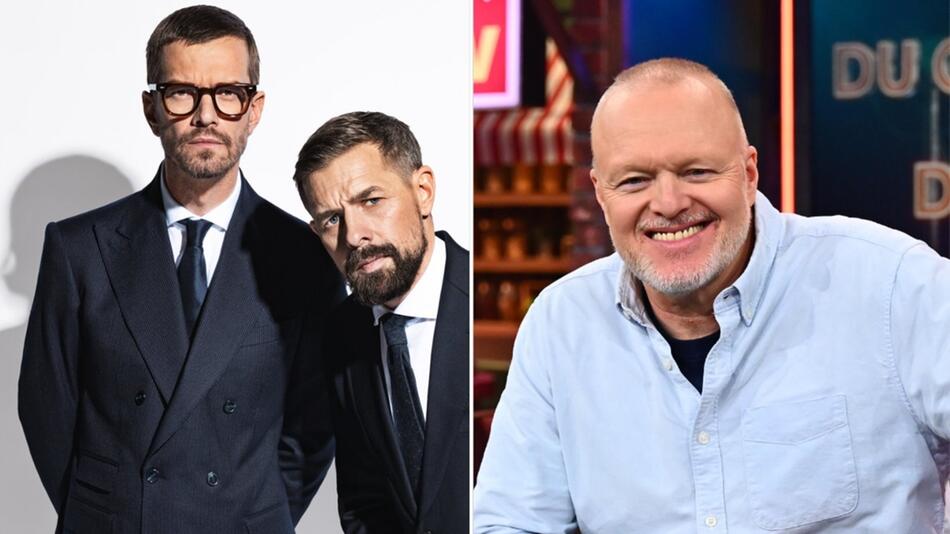 TV-Zuschauer müssen sich im April immer mittwochs zwischen Joko und Klaas und Stefan Raab (r.) ...