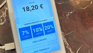 Trinkgeldoptionen auf dem Display eines Kartenlesegeräts