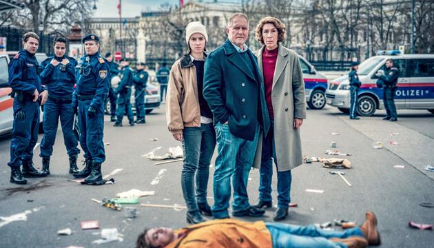 "Tatort: Wir sind nicht zu fassen!": Moritz Eisner (Harald Krassnitzer, m.) und Bibi Fellner ...