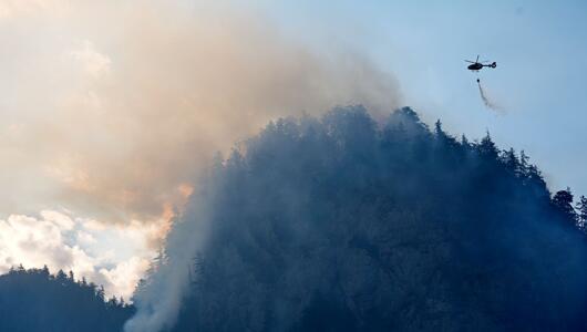 Brand im Bergwald in den Chiemgauer Alpen