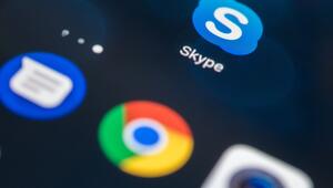 Logo von Skype auf einem Display