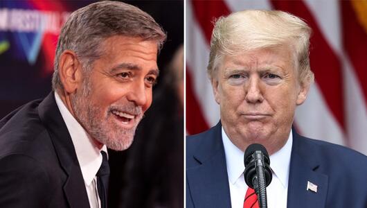 Donald Trump (r.) muss sich keine Hoffnung auf die Stimme von George Clooney machen.