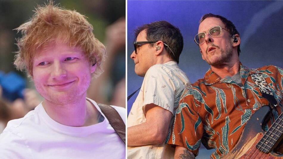Ed Sheeran (l.) steht am zweiten Wochenende auf der Bühne, Weezer bereits am ersten.