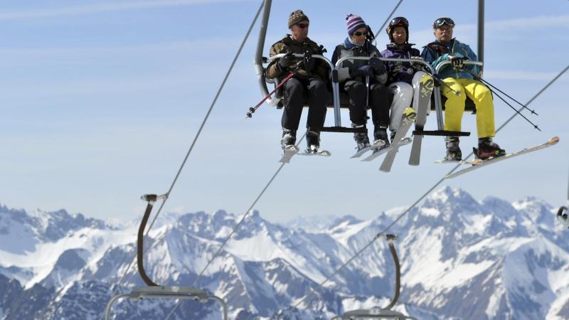 Skifahrer am Nebelhorn