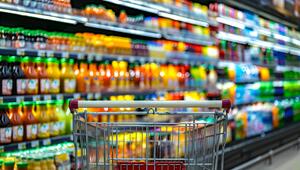 Supermarkt, einkaufen, Saftregal