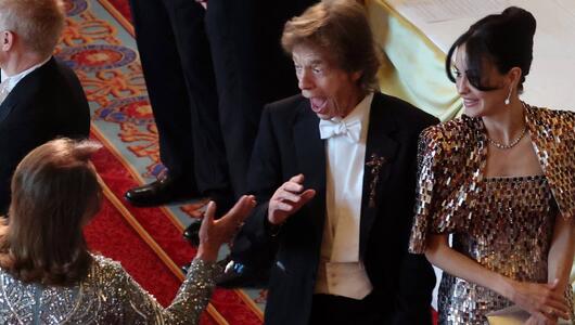 Mick Jagger hat auf Schloss Windsor sichtlich Spaß.