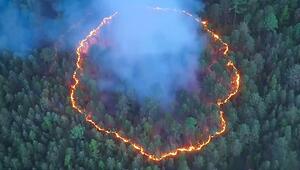 Perfekter Einschlag: Blitze verursachen kreisrunden Waldbrand in Sibirien