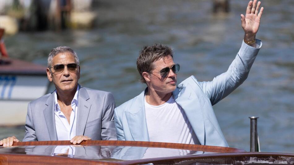 George Clooney und Brad Pitt in Venedig.