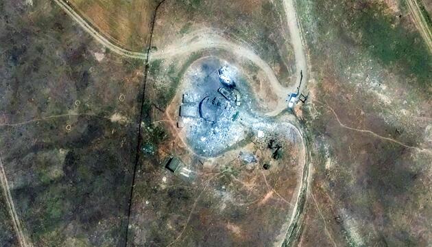 Satellitenbild der iranische Atomanlage bei Piranschahr nach Raketenangriff