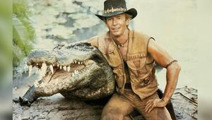 Krokodil Burt mit "Crocodile Dundee"-Star Paul Hogan.