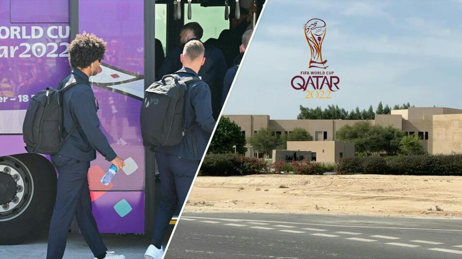 Die deutsche Nationalmannschaft erreicht ihr WM-Quartier in Katar