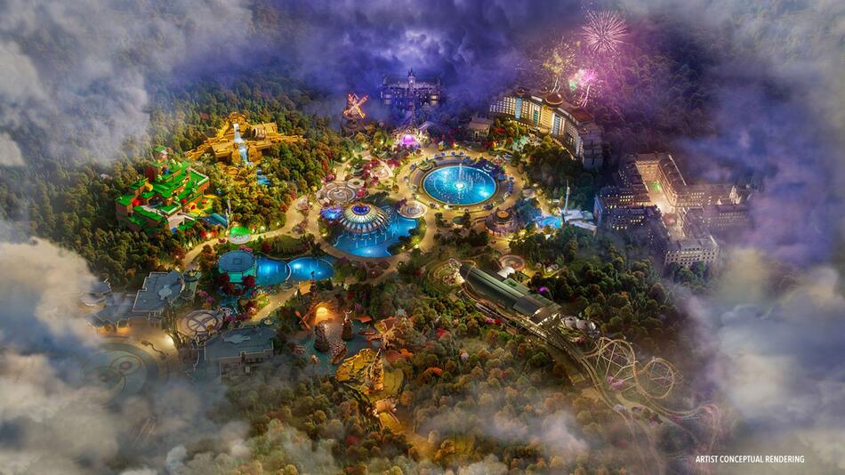 Rendering Themenpark "Universal Epic Universe" in Orlando