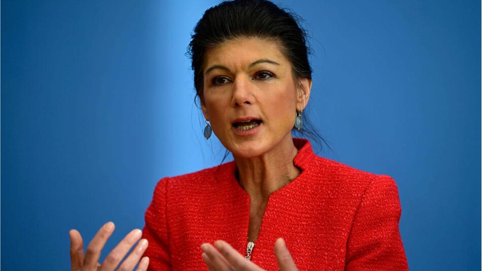 Sarah Wagenknecht während der Bundespressekonferenz am 8. Januar 2024 in Berlin