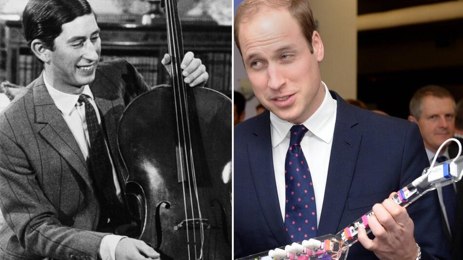 König Charles III. trat früher mit seinem Cello auf, sein Sohn William griff 2014 bei einem ...