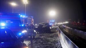 Kleintransporter prallt auf der A3 bei Waldaschaff in Lkw - sieben Verletzte