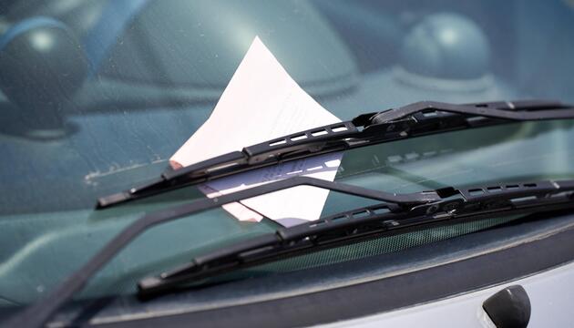 Auto mit Strafzettel