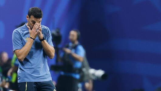 Argentinien-Trainer Lionel Scaloni während des Spiels gegen Ägypten.