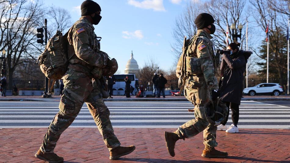 USA, Washington D.C., Militär, Sicherheitskräfte, National Guard, Präsident, Joe Biden, Vereidigung