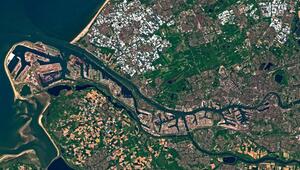 Rotterdam im Rhein-Delta, Lufttaufnahme