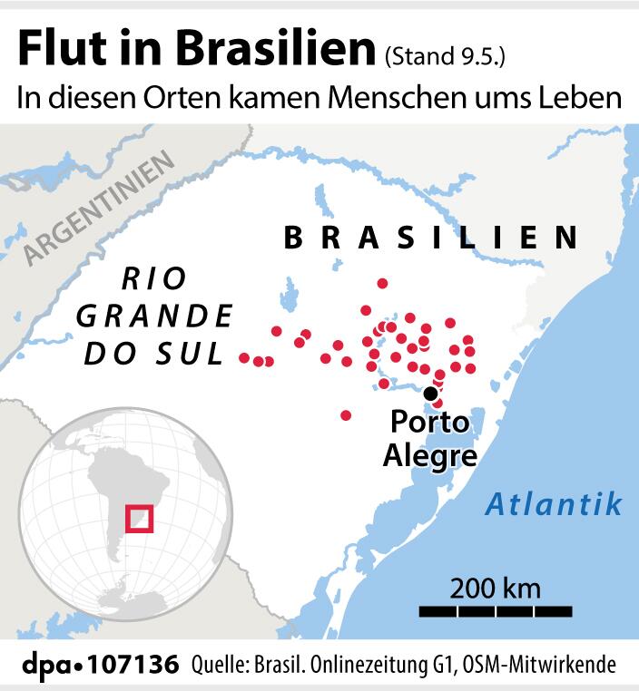 Grafik-Karte Nr. 107136: "Überschwemmungen im Süden Brasiliens"