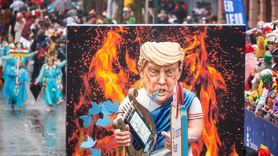 Trump als Motiv am Rosenmontag 2020 in Mainz